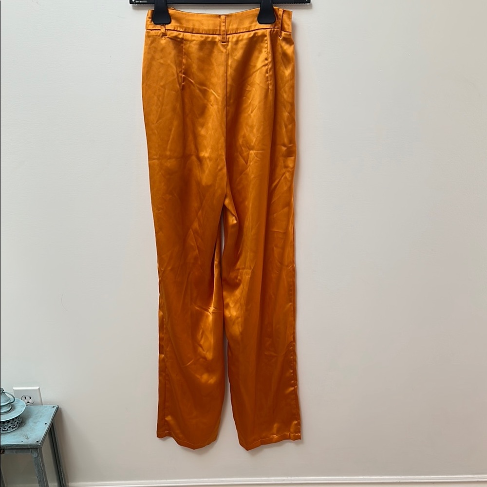 Satin Orange Pants - Picture 2 of 2